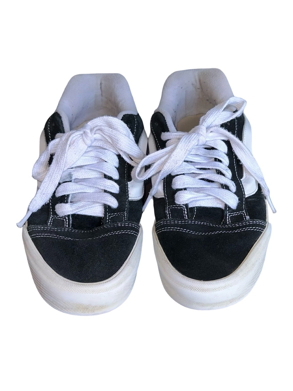 Vans Knu Skool Platform Sneakers Black White Men’s 10.5 Women’s 12 - Picture 4 of 8
